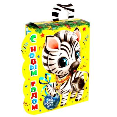 Сладкий новогодний подарок в картонной  упаковке весом 430 грамм